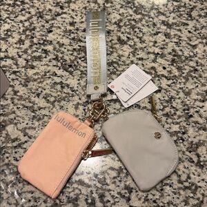 Lululemon Pink and Beige Wristlet Duo